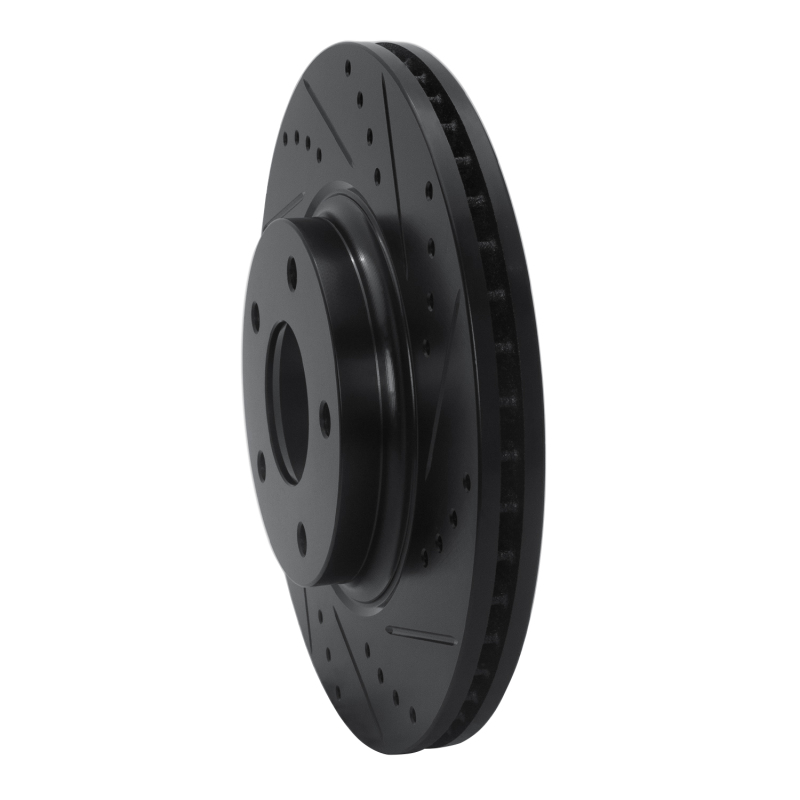 Infiniti I35 Brake Rotor (1) - Front Right - R1 Concepts - Drilled & Slotted - Black - `02-`06